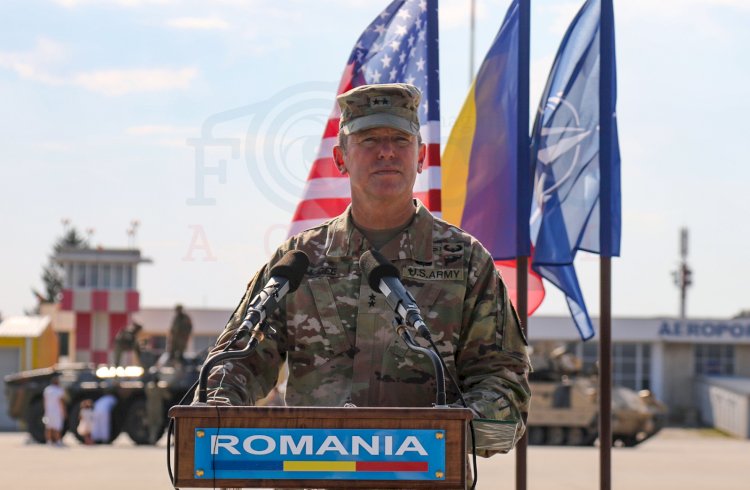 Premierul Nicolae Ciucă: „Sunt foarte bucuros să fiu astăzi la baza militară Mihail Kogălniceanu, un punct foarte important de descurajare și apărare a flancului estic al NATO''.